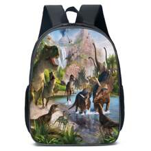 3pcs Dinosaur Backpack Set For Children, Including Kindergarten And Primary School Students: Backpack, Shoulder Bag And Pencil Case - Dinosaur Home - View 3