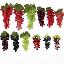 Set de 24/36/60 piezas de racimos de uvas artificiales para decoración interior, elementos de utilería con modelo de fruta, uvas falsas de plástico PVC con efecto escarcha, para decoración del hogar, accesorios colgantes para Halloween y días festivos - Multicolor - Ver 6