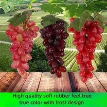 Set de 24/36/60 piezas de racimos de uvas artificiales para decoración interior, elementos de utilería con modelo de fruta, uvas falsas de plástico PVC con efecto escarcha, para decoración del hogar, accesorios colgantes para Halloween y días festivos - Multicolor - Ver 5