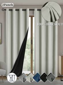1pc/2pcs Blackout Curtains With Coating & Insulated Lining, Suitable For Living Room, Bedroom, Kitchen, Bathroom, Home Decoration Gifts Birthday Graduation