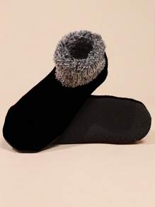 1pair Women's Floor Leg Warmers Winter Warmth Sock Set, Autumn/Winter, Thickened Knitted Line Sleep Leg Warmers With Soft Non-Slip Sole For Adults' Indoor Wear