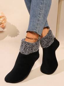 1pair Women's Floor Leg Warmers Winter Warmth Sock Set, Autumn/Winter, Thickened Knitted Line Sleep Leg Warmers With Soft Non-Slip Sole For Adults' Indoor Wear