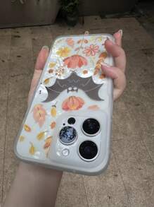 Creative Painted Full-Screen Bat Design Simple Anti-Yellowing And Four-Sided Anti-Drop Phone Case With Dual-Layered Camera Protection Compatible With IPhone And Galaxy Smartphones