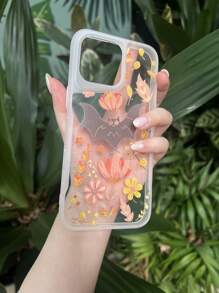 Creative Painted Full-Screen Bat Design Simple Anti-Yellowing And Four-Sided Anti-Drop Phone Case With Dual-Layered Camera Protection Compatible With IPhone And Galaxy Smartphones