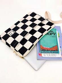 1pc Korean Plaid Ipad Inner Bag 11-Inch 13-Inch Notebook Shoulder Cross-Body Laptop Bag Back To School For School For Tablet Back To School Supplies School Stuff Laptop Cover Laptop Sleeve Laptop Bags & Cases School Essentials Laptop Bags