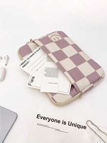 1pc Korean Plaid Ipad Inner Bag 11-Inch 13-Inch Notebook Shoulder Cross-Body Laptop Bag Back To School For School For Tablet Back To School Supplies School Stuff Laptop Cover Laptop Sleeve Laptop Bags & Cases School Essentials Laptop Bags