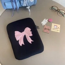 1 Stück High Beauty Girl Heart Ins Schwarz Bestickte Rosa Schleife Tablet Innentasche 11/13/15 Zoll Laptop Aufbewahrung