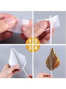 一套波西米亚风格蛋糕装饰，包括人造玫瑰、白色雏菊、金色蝴蝶，适用于波西米亚婚礼、生日、母亲节、洗礼、节日派对，优雅的绿色和金色蛋糕装饰（波西米亚风格） - 綠色 - 查看 7