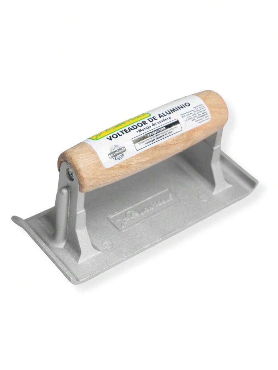 Volteador Para Albañil Mango Madera Profesional Aluminio Herramienta De Construcción - Gris - Ver 1