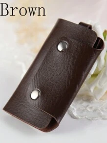 1 PC PU Snap Button Folding Key Bag Bank Enterprise Shopping Mall Key Bag Holiday Gift For Women Mini Wallet