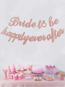 1pc 'Bride To Be, Happily Ever After' Banner, Wedding Party Decor - Multicolor - View 7