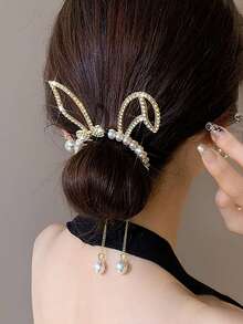 Trang trí tai thỏ bằng kim cương giả móng vuốt tóc thanh lịch - Vàng - Xem 6