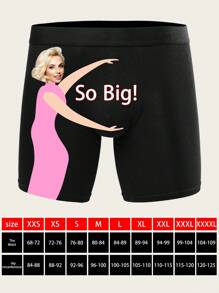 1件装，个性化男士平角内裤 - 独特人脸照片印花内裤，超舒适高弹男士内裤 - 送给男友或老公的完美浪漫情人节礼物 - 黑色 - 查看 7