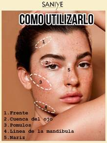 SANIYE R8066 Contorno líquido con esponja incluida ,Bronceador Líquido ,Contorno De Crema,duradero. - 01 - Ver 5