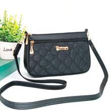 1pc Fashion Girls Selected Four Zipper Women's Shoulder Bag, Casual Simple Stripe Pattern Women's Crossbody Bag, Woven Grid Heart-Shaped Rose Polygonal Women's Bag, Shoulder Strap Adjustable Camera Bag Shopping Bag, Large Capacity Multi-Function Multi-Layered Women's Bag Storage Bag, Mobile Phone Wallet Key Card Tissue Cosmetics Sunglasses Skin Care Lipstick Storage Bag, Meet Daily Travel, Multi-Color Multi-Style Choices All-Match Style Favorite Holiday Gift, Banquet, Travel, Business Trip, Outi - Multicolor - View 6