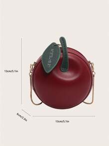 1 pieza Minibolso redondo en forma de concha de mujer para manzana, bolso cruzado de moda para llaves y monedas, adecuado como regalo para citas