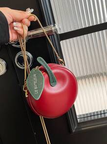 1 pieza Minibolso redondo en forma de concha de mujer para manzana, bolso cruzado de moda para llaves y monedas, adecuado como regalo para citas