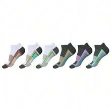 3-Pairs Of Socks Men's Moisture-Wicking Mesh Performance Ankle Low Cut Cushion Athletic Sole Socks – Stay Dry And Supported Through Every Step - Color Block - View 1