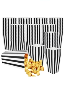 12 piezas Cajas desechables de papel para palomitas de maíz, caja plegable en forma cuadrada para palomitas de maíz, patas de pollo, papas fritas, envoltura de comida frita, bolsas de regalo para bodas o fiestas - multicolor - Ver 7