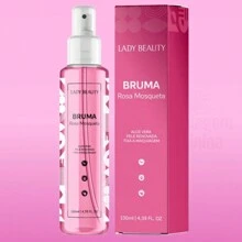Bruma Fixadora De Maquiagem Rosa Mosqueta Refrescante com Ácido Hialurônico Lady Beauty 130 ml - Transparente - Visão 1