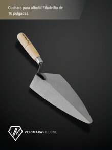 Cuchara Para Albañil Filadelfia 10 Pulgadas Mango Madera Herramienta De Construcción - Gris - Ver 3