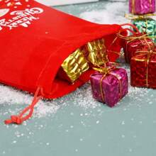 10 chiếc túi nhung họa tiết ông già Noel, túi đựng quà Giáng sinh, túi đựng kẹo, túi gói quà, Giáng sinh - Mẫu ngẫu nhiên - Xem 6