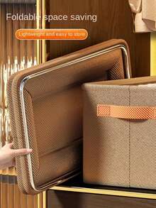 Thickened Fabric Underwire Storage Box, Home Foldable Fabric Bedroom Desk Wardrobe Clothes Storage Organizer - Multicolor - View 7