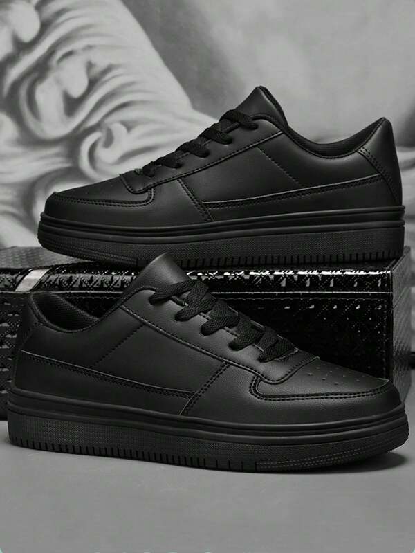 New Men's Fashionable White Sneakers, Classic Sports Shoes In Large Size