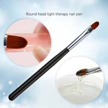 1 件，黑色刷子，丙烯酸 UV 凝胶，增强涂层，指甲刷，指甲增强工具 - 黑色 - 查看 2