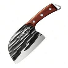 plys 1 pieza cuchillo de chef chino forjado, cortador de cabeza redonda, herramienta de corte de cocina doméstica, cuchillo de acero inoxidable para rebanar y cortar, WY9195 - [WY]Plata - Ver 1