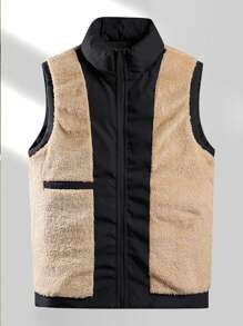 男友风男士加大羊毛加厚背心，秋冬季保暖羊毛加厚开衫