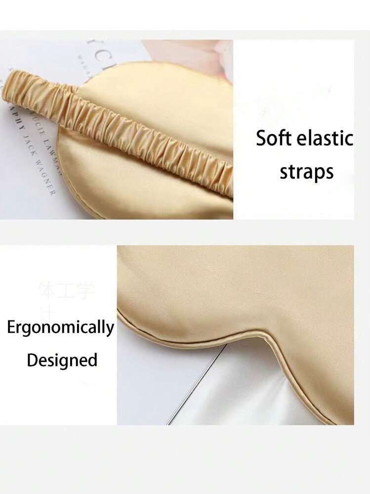 1 pièce Masque pour les yeux en soie double face, bandeau de sommeil opaque pour la maison, le bureau, les voyages, les vols, le repos en avion, les vacances, le camping, le confort du sommeil. - Multicolore - Voir 4