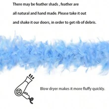 1pc Turkey Chandelle Feather Boa For Women Costume Dress Up Accessory Carnival Party Dancing Holiday Christmas Tree Bachelorette Decors Crafting DIY Wedding Centerpieces Concert Pet And Home Decoration - Feather Boa - View 4