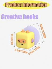 1個多功能寵物造型掛鉤，門/冰箱減震墊，不需要鑽孔，浴室收納掛鈎，抽屜/滑門手柄 - 彩色 - 查看 2