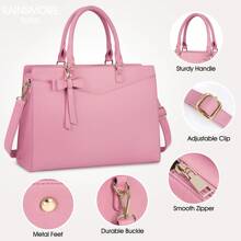 Laptop Bag For Women 15.6 Inch Leather Tote Bag Professional Business Office Work Bag Waterproof Briefcase Computer Tote Bag Large Capacity Lightweight Handbag Shoulder Bag