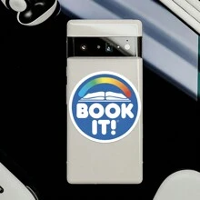 1张“Book It”贴纸 - 复古怀旧贴纸 | “Book It”奖励贴纸，送给爱书人的礼物 | 趣味90年代贴纸，适用于Kindle和水瓶 | 千禧一代和言情小说读者的完美礼物 - 彩色 - 查看 6