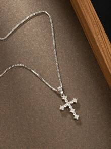 1 Pc New Style Personalized Fashion Women's Cross Pendant Necklace Stainless Steel Daily Versatile Dating Party
