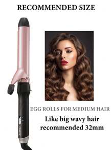 CRASTS CRASTS Star Maker 32mm Large Barrel Curling Iron, Suitable For Creating Big Curls, Outward Or Inward, One-Touch Switch HC-032, Convenient To Carry For Home Or Travel Hairstyling