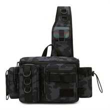 1pc Fishing Backpack Tackle Sling Bag - Fishing Shoulder Bag With Rod Holder -Perfect Fishing Gifts - Multicolor - View 6