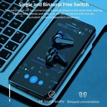 M19 Tws Bluetooth 5.1 Auriculares inalámbricos Control táctil Pantalla LED 9D Impermeable con micrófono - Negro - Ver 8