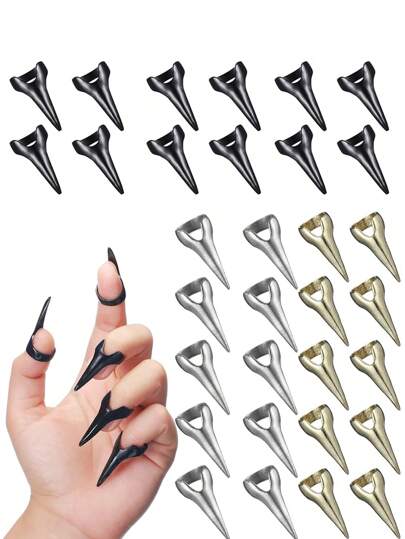 Set de 5 piezas/10 piezas Herramienta de división del cabello Uña de dedo de estilo gótico de metal de dedo completo, utilizada para trenzar el cabello, peinar el cabello rizado, extensiones de cabello, pelucas y accesorios para el cabello, herramientas para el cabello, productos y accesorios para el cabello para la peluquería, salón de belleza, vuelta al colegio, artículos esenciales de viaje, cepillo para el cabello liso, accesorios de peluquería, secador de pelo, cabello, peluquero, secador de pelo, productos para el cabello, herramientas para el cabello, cepillo para el cabello, equipo de peluquería, peinado, peluquería, cabello, productos para el cabello, herramientas para el cabello, cosas para el cabello, peluquero, accesorios de peluquería, barbería, equipo de peluquería