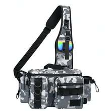 1pc Fishing Backpack Tackle Sling Bag - Fishing Shoulder Bag With Rod Holder -Perfect Fishing Gifts - Multicolor - View 17