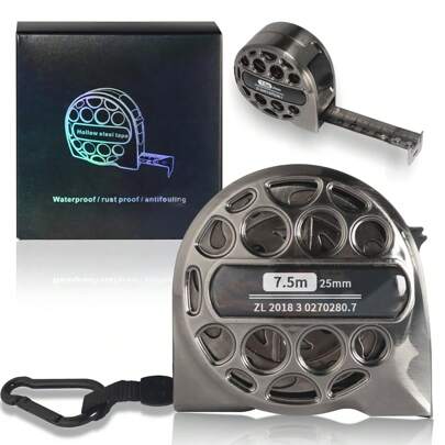 Cinta métrica 7.5m,Regla métrica anticorrosiva telescópica recubierta de níquel de acero inoxidable de 25 mm