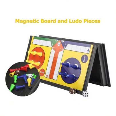 Board Game Magnetic Folding Travel Board Game Set - Portable Classic Strategy Game Set Ideal Tabletop Game For Family, Gathering, And/ Day/Christmas Gift,Games,Travel Games,Chess,Travel Games,Games,Magnetic Chess