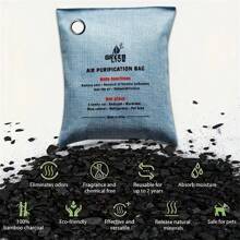Sacs de purification d'air en charbon de bambou naturel - Absorbe efficacement les odeurs, élimine l'humidité en excès, purifie l'air, élimine les odeurs persistantes - Parfaits pour la maison, la voiture, les zones d'animaux de compagnie, la salle de bain, la purification d'air frais en sous-sol