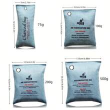 Sacs de purification d'air en charbon de bambou naturel - Absorbe efficacement les odeurs, élimine l'humidité en excès, purifie l'air, élimine les odeurs persistantes - Parfaits pour la maison, la voiture, les zones d'animaux de compagnie, la salle de bain, la purification d'air frais en sous-sol