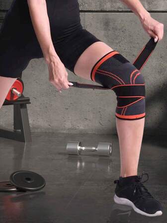 1入組運動護帶款式膝蓋墊，適用於籃球、男女健身、跑步、登山、戶外騎行，採用針織繡花技術，多種顏色選擇