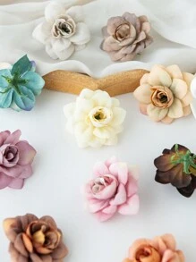10/30 件人造玫瑰花头情人节和新年装饰 DIY 糖果盒配对新娘花束情人节丝绸秋季母亲节装饰花瓶用于家居装饰户外花园婚礼花束客厅 DIY 糖果盒花环假植物家居用品 - 淺灰色 - 查看 1