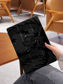 1入黑色龍紋平板電腦保護套，防摔，附筆槽，睡眠/喚醒功能，適用於三星、華為、小米和iPad - 彩色 - 查看 1