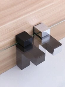 2pcs F-Shaped Duck Bill Clamps, Glass Shelf Brackets For Bathroom & Kitchen, Glass Fixing Hardware Kitchen Items Kitchen Accessories Kitchen Tools - Multicolor - View 9